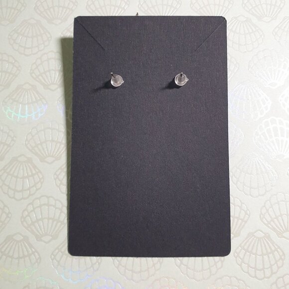 Vintage Yellow Oval Stone Stud Earrings Rope Style Gold Tone Trim Rhinestone - Picture 3 of 3